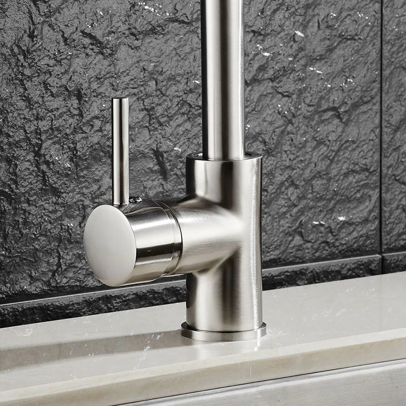 Afralia™ Brass Kitchen Faucet 360 Rotate Swivel Sink Mixer - Black, Single Hole