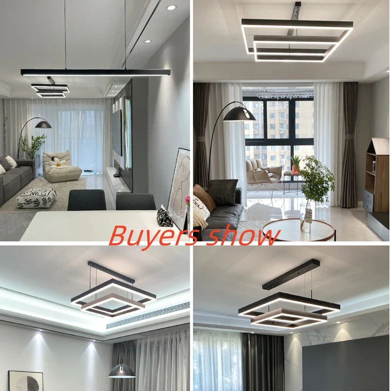 Nordic Designer Aluminum LED Chandelier for Living Room Dining Table by Afralia™