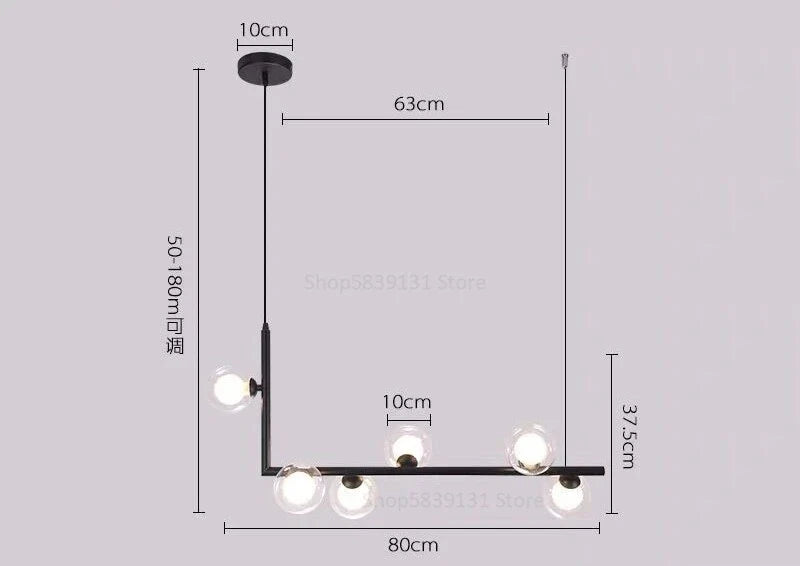 Afralia™ Glass Ball LED Chandelier: Modern Long Pendant Lighting for Living Room and Shop