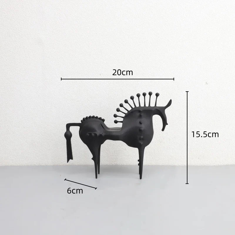 Afralia™ Abstract Horse Metal Sculpture Decorative Figurine - Home Decoration Accessory