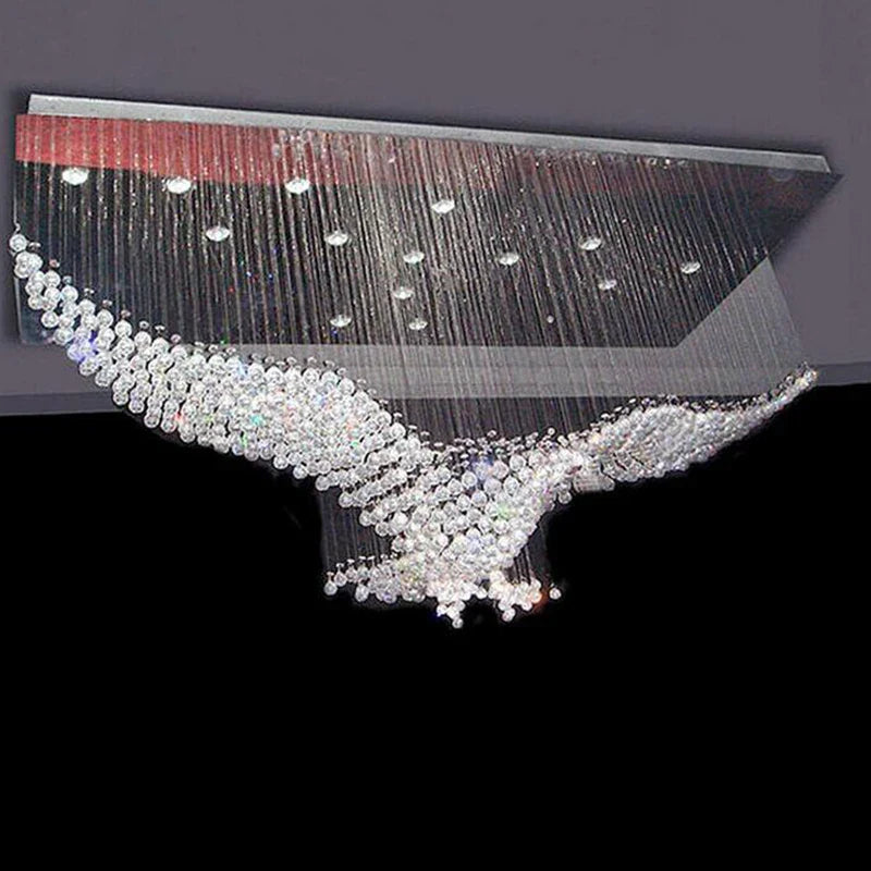 Afralia™ Eagles Crystal Chandelier LED Lights Modern Luxury Design Living Room Lighting