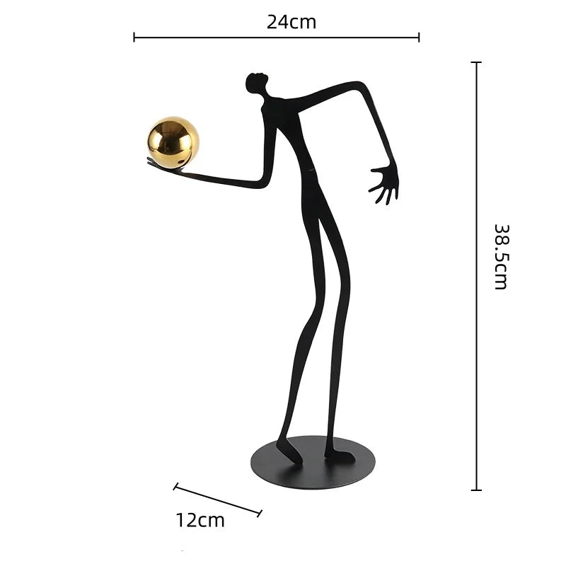Afralia™ Gold Figure Sculpture Metal Ornament Home Decor Figurine