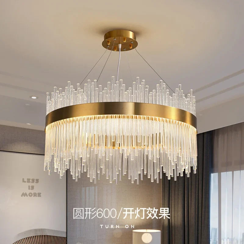 Afralia™ Crystal Chandelier: Modern Nordic LED Lighting for Living Room, Dining, and Bedroom
