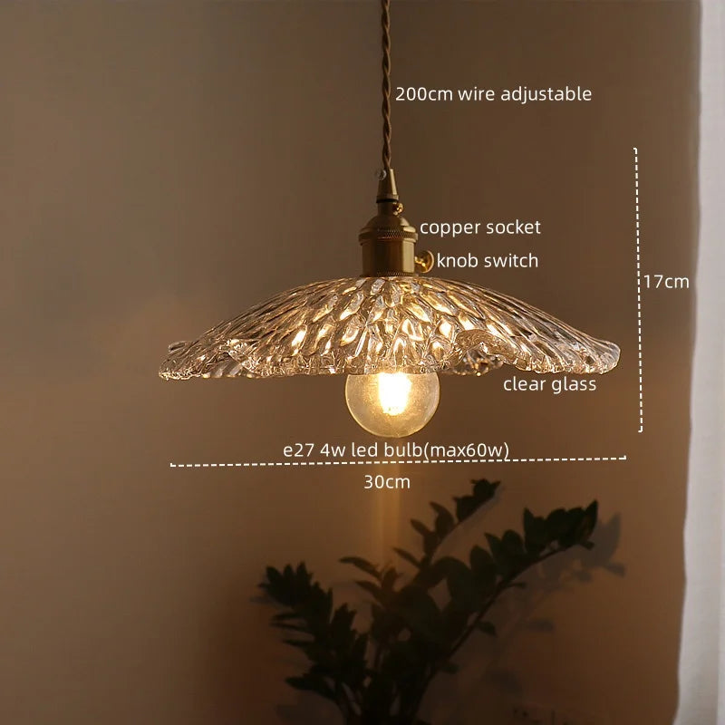 Afralia™ Green Glass LED Pendant Light - Nordic Modern Copper Luminaire Suspendu