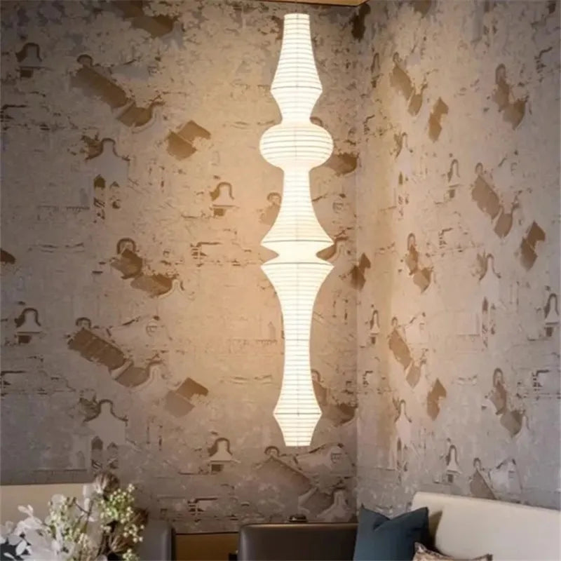 Akari Paper Pendant Lamp by Afralia™ - Noguchi Style Chandelier for Living Room & Bedroom