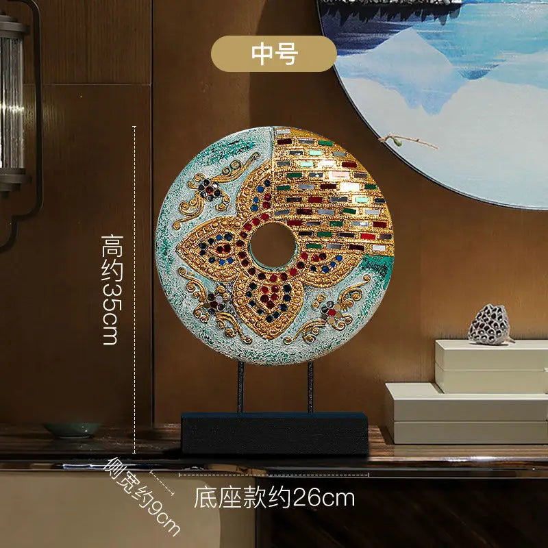 Afralia™ Handmade Thai Solid Wood Tabletop Decoration for Living Room and TV Cabinet