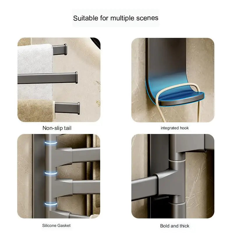 Afralia™ Wall-Mounted Folding Towel & Laundry Rack Organizer