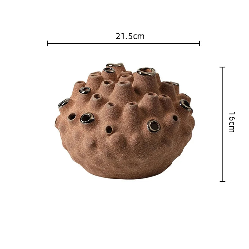 Afralia™ Coral Ball Ceramic Ornaments: Coarse Pottery Artworks for Stylish Home Décor