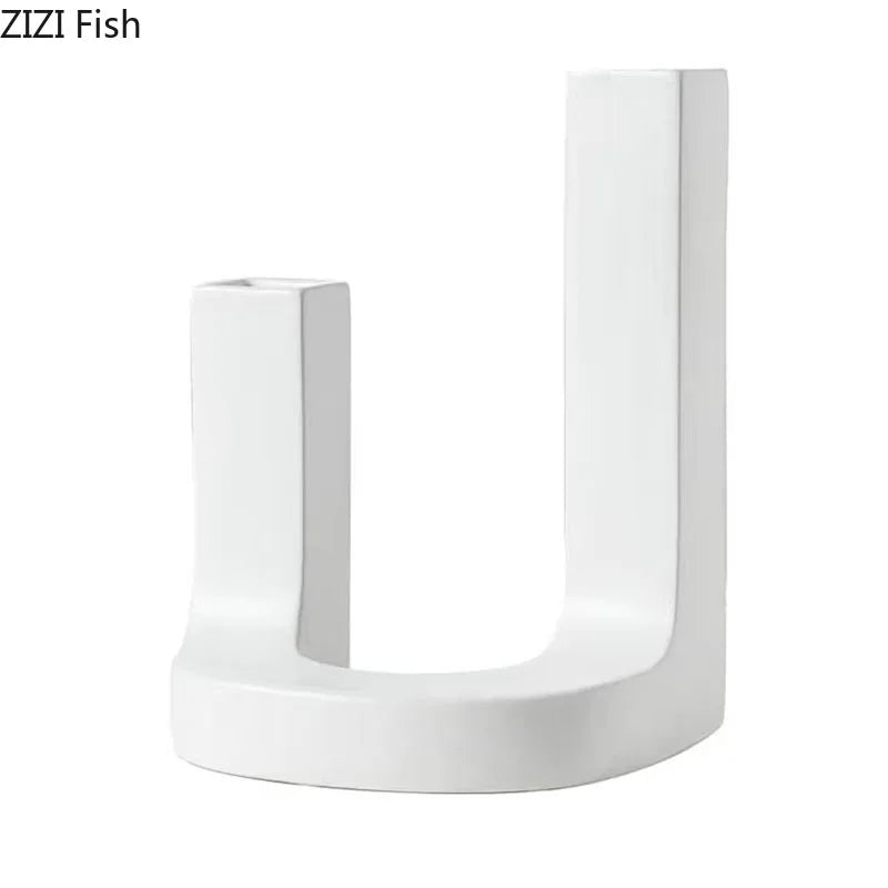 Afralia™ Modern Ceramic Vase Creative Decor for Home Office Flowers Arrangement