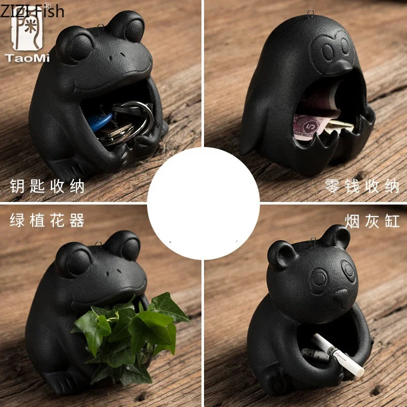 Afralia™ Cute Cartoon Animal Ashtray for Home Decor & Car, Gift for Boyfriend