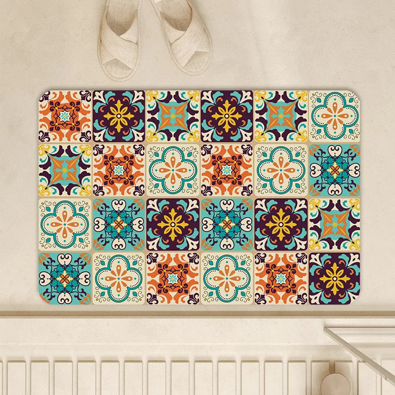 Afralia™ Diatom Ooze Absorbent Bathroom Mat: Vintage Style, Anti-Slip, Easy to Clean