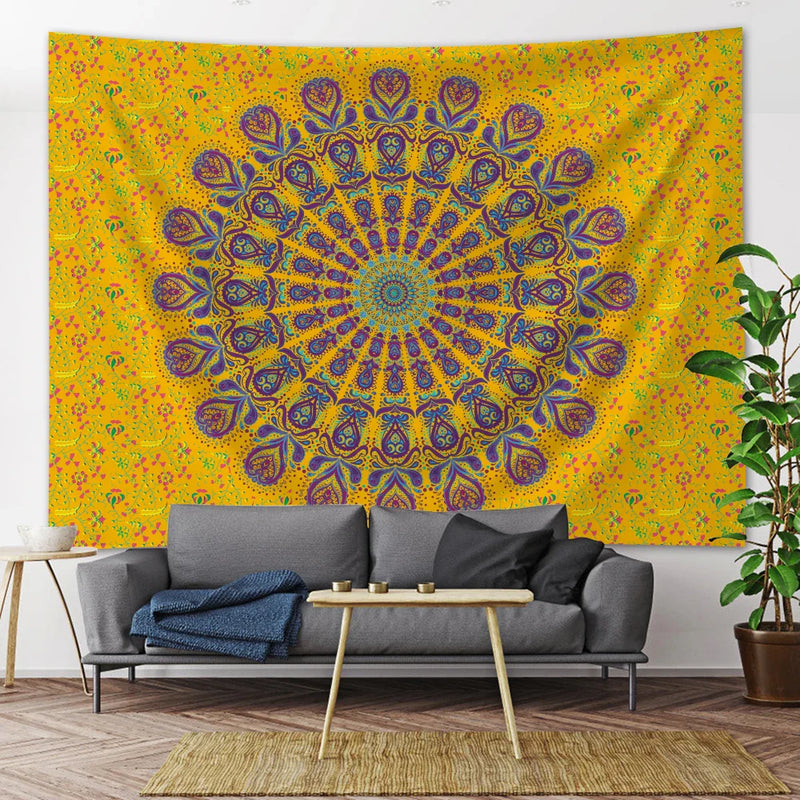 Afralia™ Mandala Psychedelic Tapestry: Boho Yoga Mat & Room Wall Decor