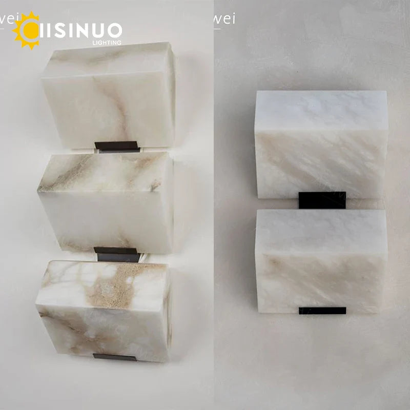Afralia™ Marble LED Wall Lamp for Modern Bedroom and Home Decor