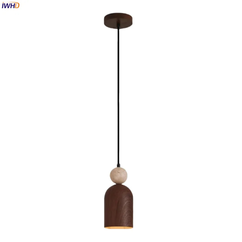 Afralia™ Stone Grain LED Pendant Lamp Iron Hanging Light Vintage Style for Home Decor