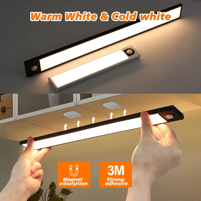 Afralia™ USB Rechargeable LED Cabinet Lamp For Kitchen Night Light