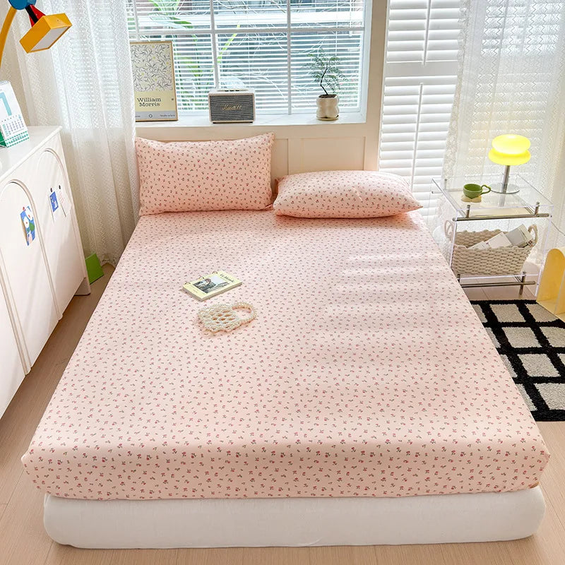 Afralia™ Queen Double Fitted Bed Sheet Coarse Cloth Mattress Cover - High-Quality Print