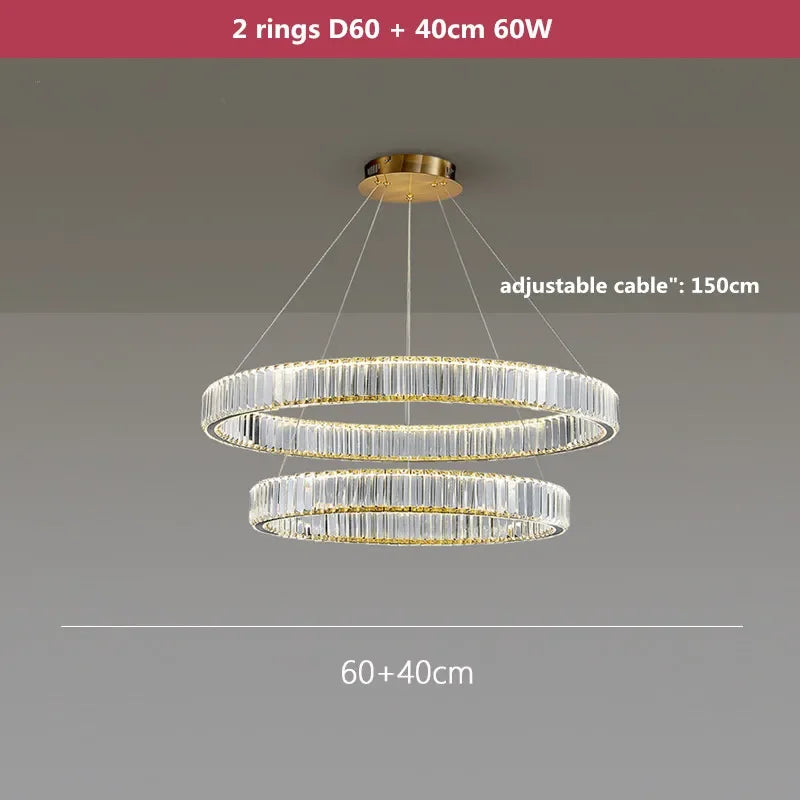 Afralia™ Crystal LED Chandelier: Modern Steel Pendant Lighting for Luxurious Foyer Decor