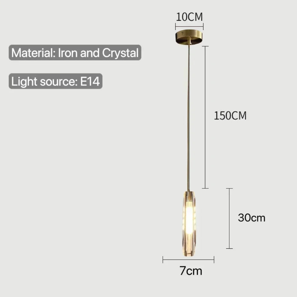 Afralia™ Modern LED Glass Crystal Pendant Light for Home Décor