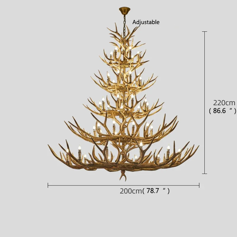 Afralia™ Antler LED Chandeliers: Creative Retro Resin Pendant Lamps for Home & Hospitality Lighting