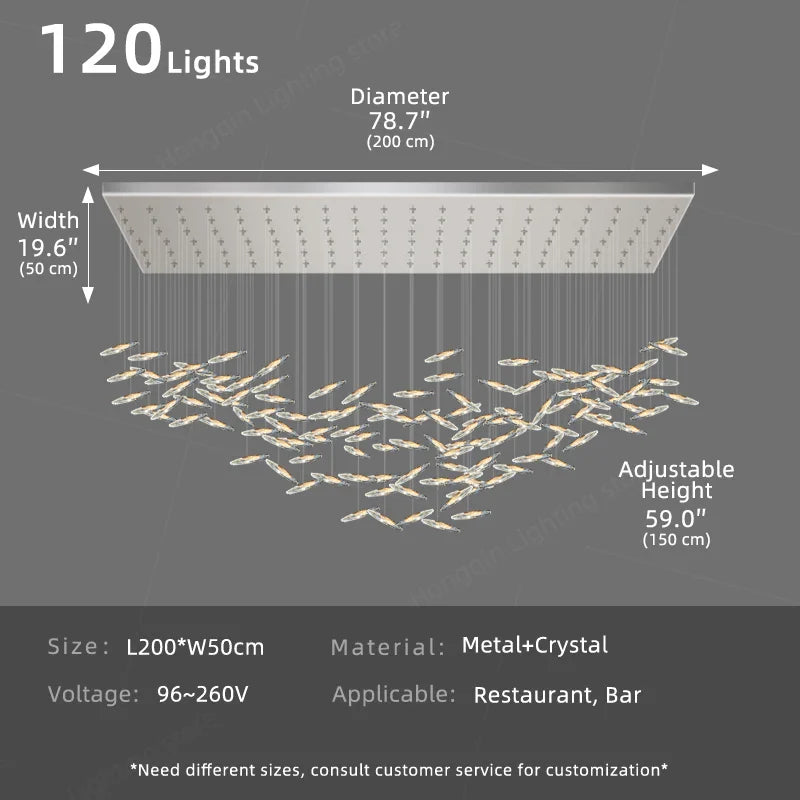 Afralia™ Modern Crystal Chandelier Pendant Light for Villa Hall, Living Room, Kitchen Island