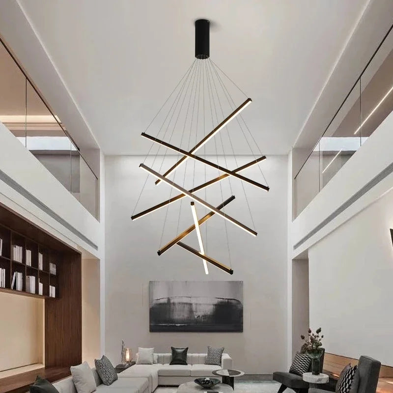 Afralia™ LED Black Ceiling Chandelier for Kitchen Stair Hall Living Dining Room Fixture