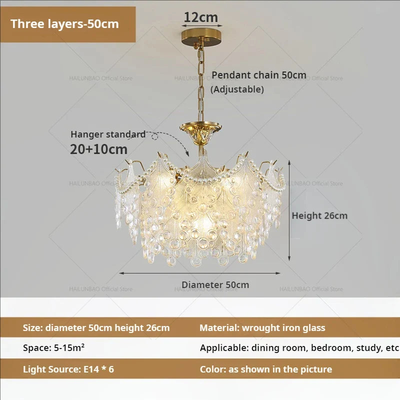 Afralia™ Luxury Cream Wind Crystal Chandelier: High-End Living Room, Dining Room, Bedroom Light