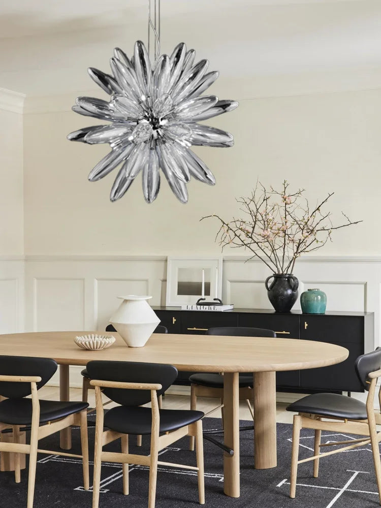 Afralia™ LED Large Globe Chandelier with Glass Lampshades - Chrome or Gold Hardware