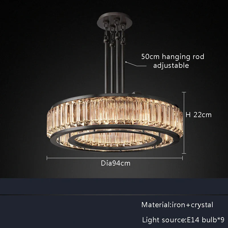 Afralia™ Luxury Black Crystal Chandelier for Elegant Living Room Lighting