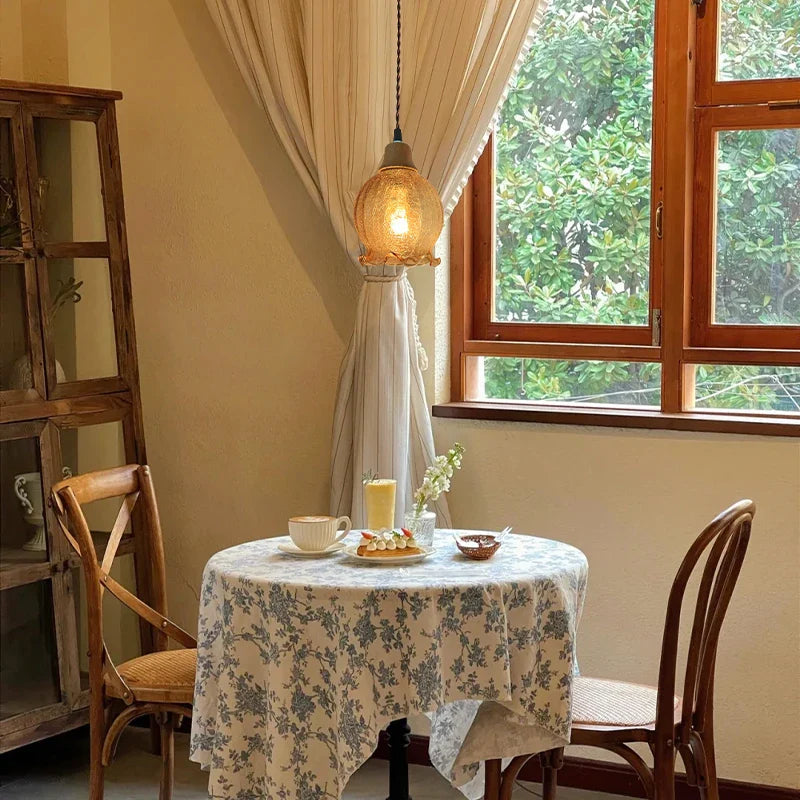 Afralia™ Ceramic LED Pendant: Japanese Vintage Hanging Lamp for Cafe, Bar, Bedroom.