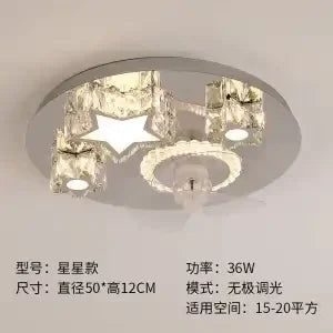 Afralia™ Crystal LED Ceiling Fan Remote Control Modern Bedroom Light Fixtures