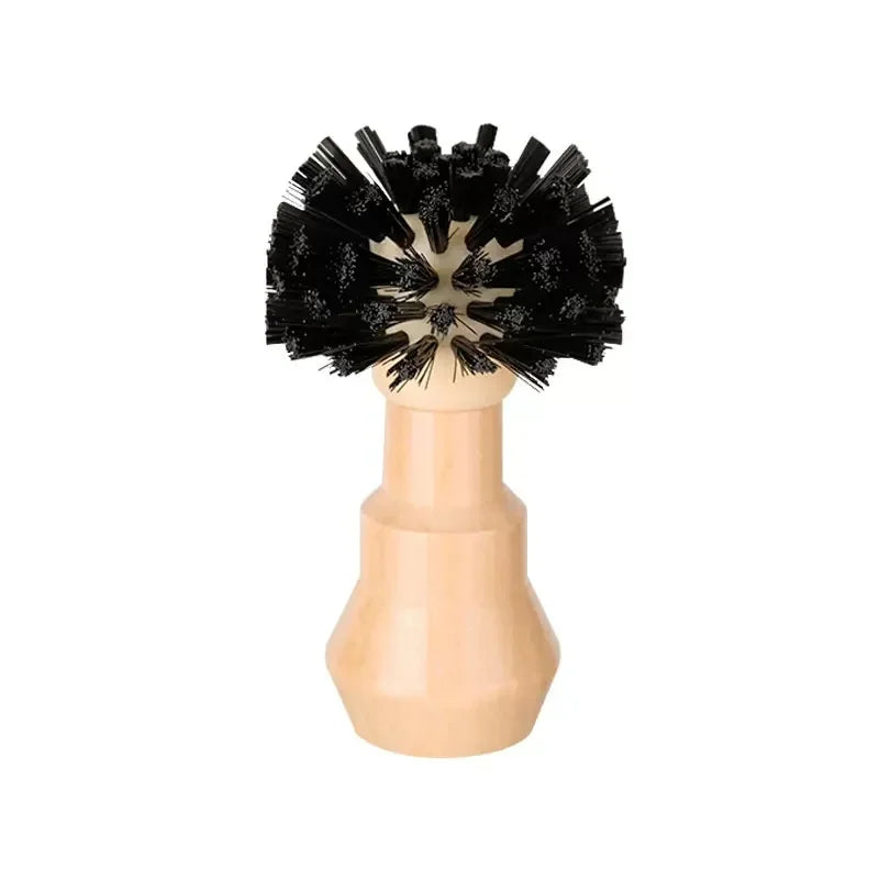 Afralia™ Espresso Portafilter & Tamper Cleaning Brush with Wooden Handle