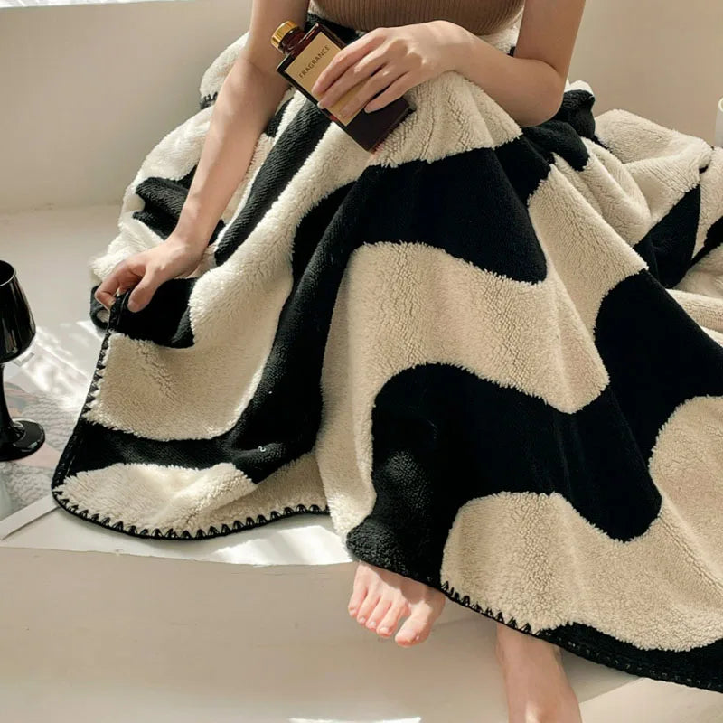 Afralia™ Milk Velvet Blanket: Double-Sided Printed Luxury Sofa Cover for All Seasons