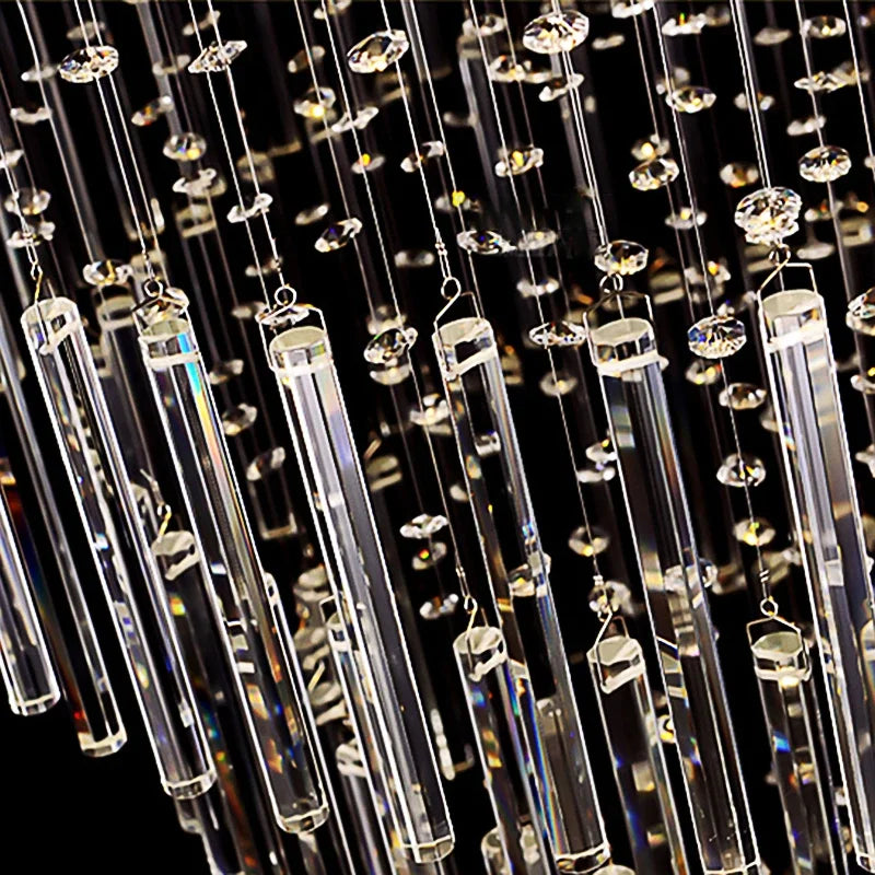 Afralia™ Crystal Column Chandelier: Modern Living Room Lighting