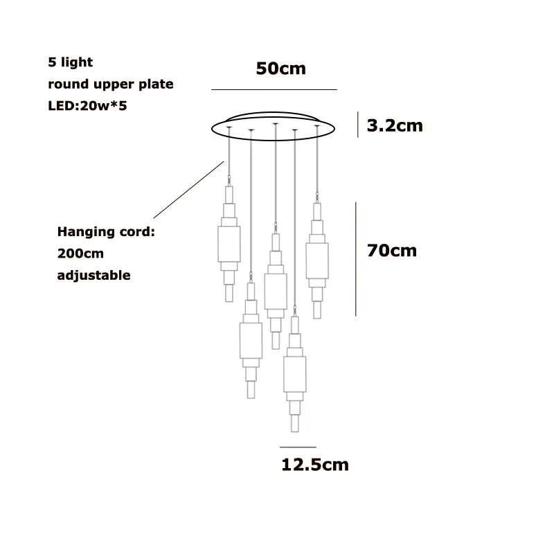 Afralia™ Veined Marble Chandelier Hand-Carved Alabaster Pendant Light
