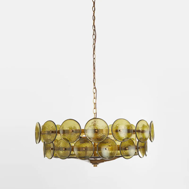 Afralia™ Brown Glass Retro Design Lamp Living Room Dining Chandelier