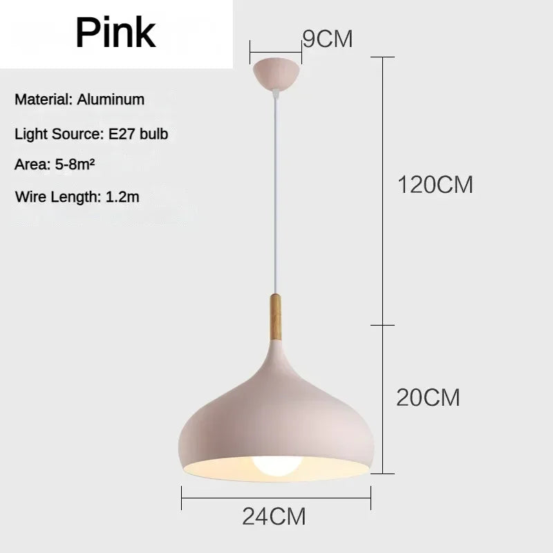 Afralia™ Nordic Macaroon Color Pendant Light LED Single Head Chandelier for Kitchen & Cafe