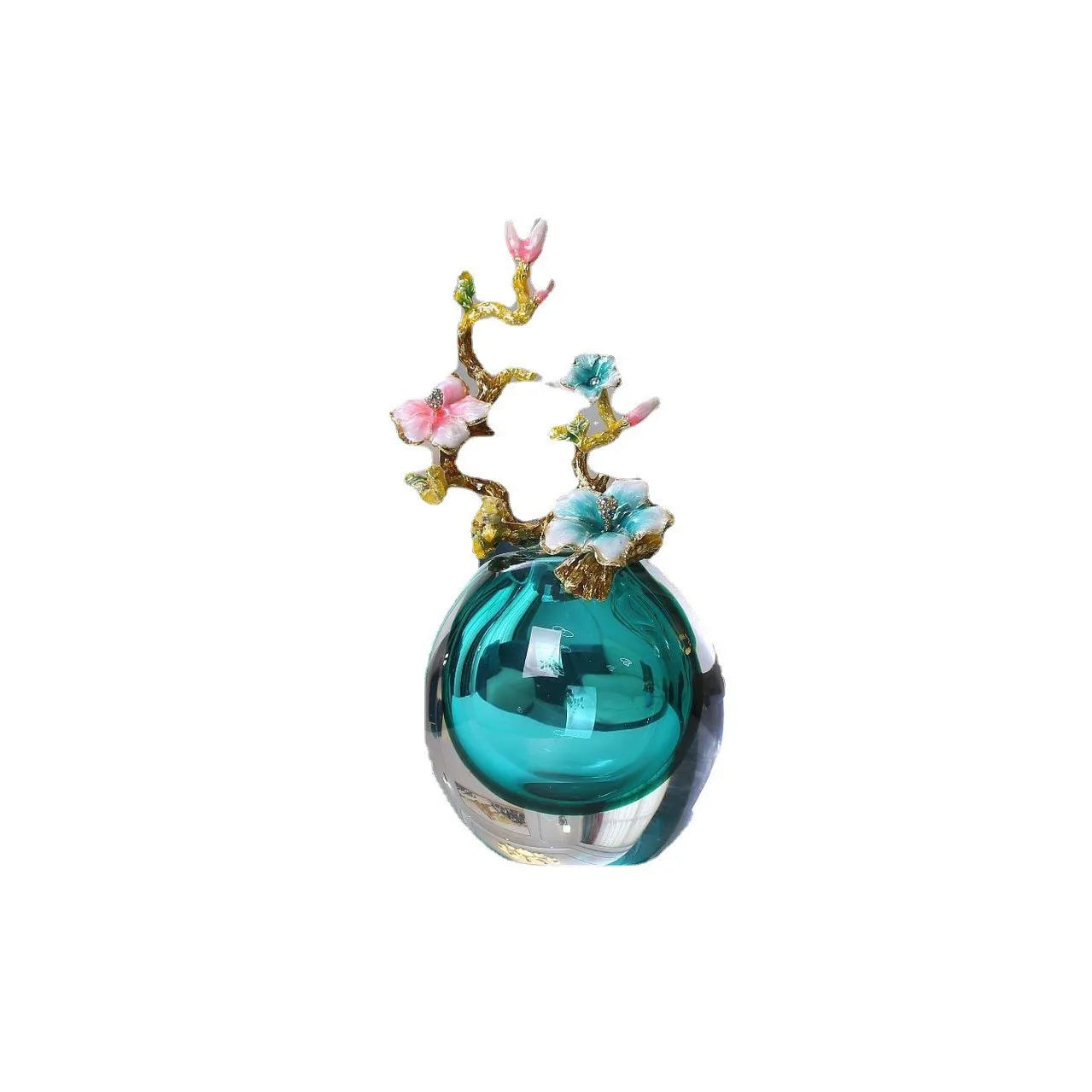 Afralia™ Enamel Small Ornaments & Glass Vases: New Chinese Style Home Decor for Living Room