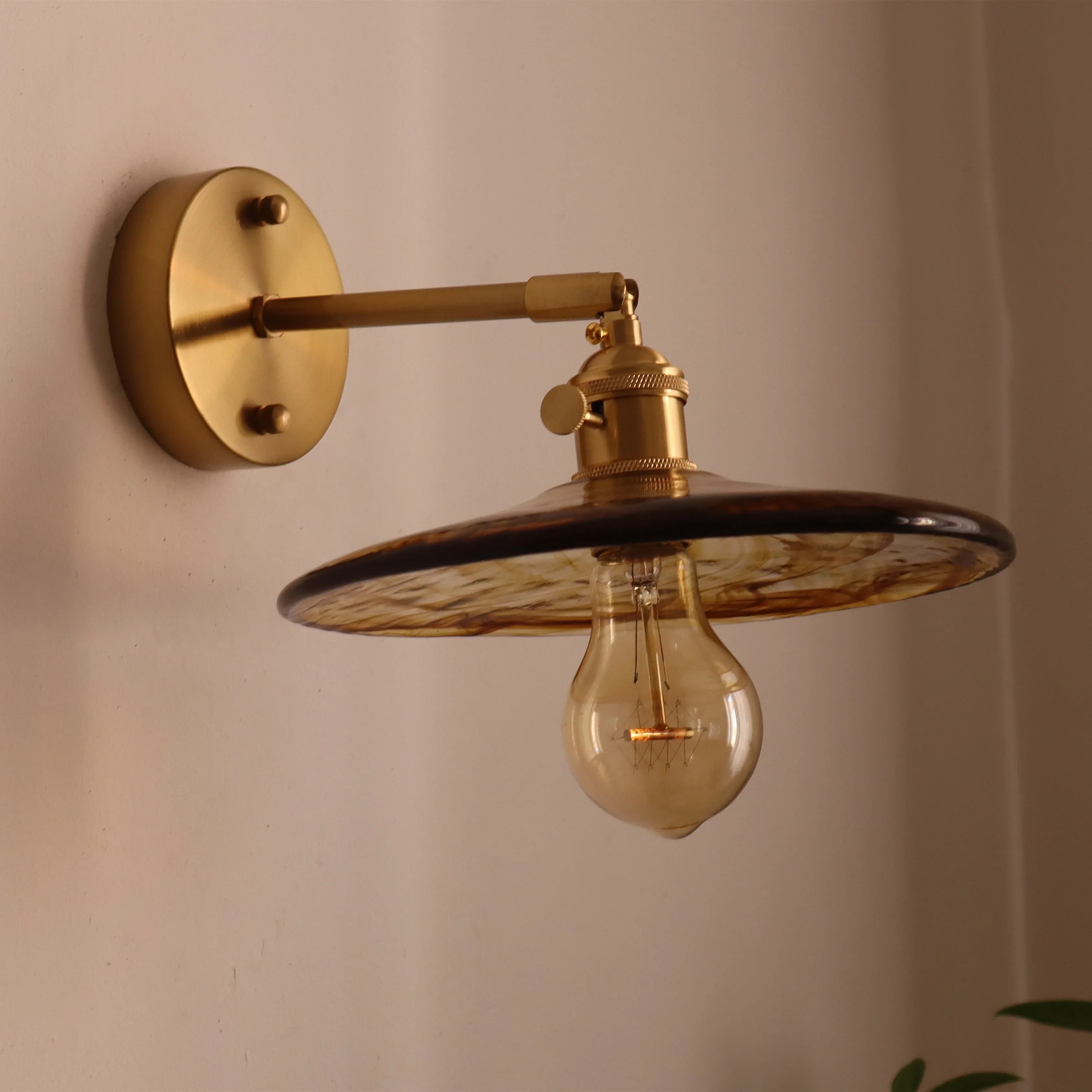 Afralia™ Modern Copper Glass LED Wall Light for Home Decor & Restaurant