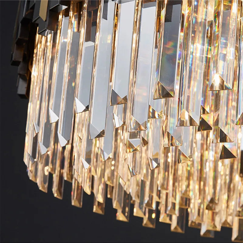 Afralia™ Crystal LED Chandelier with Remote Control for Home Living Room Kitchen Lighting