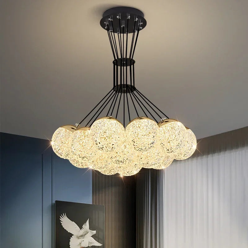 Afralia™ LED Chandelier Ceiling Lamp for Chic Bedroom Decor and Living Room Lighting