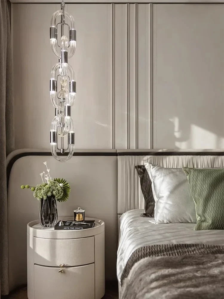 Afralia™ Crystal Gold Chain Chandelier Ceiling Lamp for Home Décor