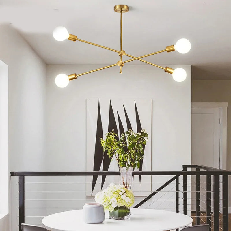 Afralia™ Magic Bean Iron Chandelier: Modern Nordic LED Fixture for Living Room & Bedroom