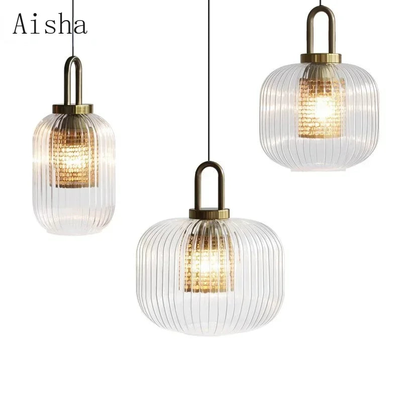 Afralia™ Clear Glass Pendant Lamp: Modern Designer Lighting for Bar, Restaurant, Bedroom, Aisle & more