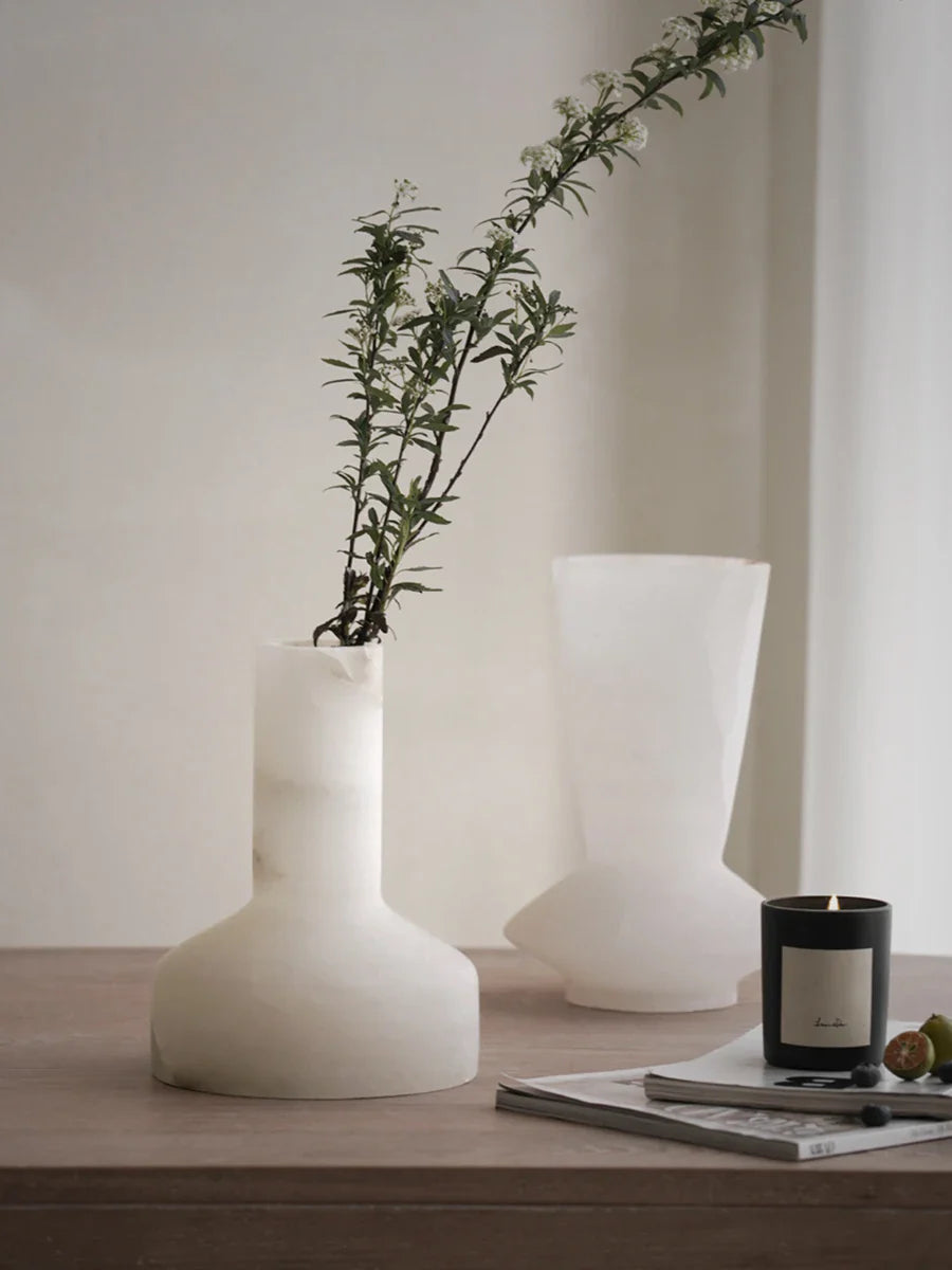 Afralia™ White Onyx Marble Vase for Modern Decor