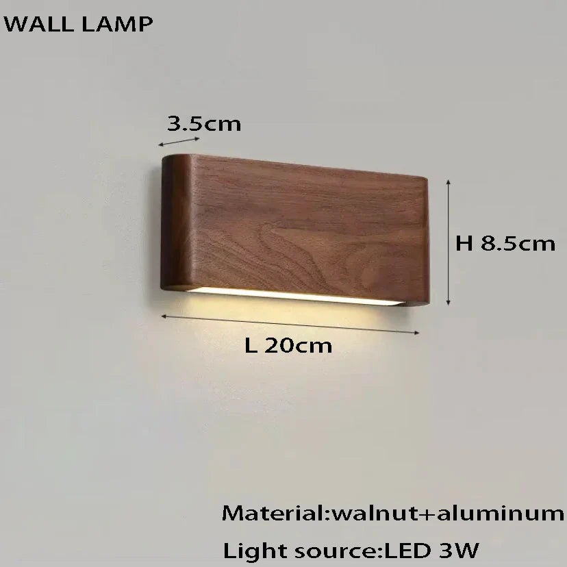 Afralia™ Black Walnut Wooden Ceiling Chandelier LED Pendant Lamp for Modern Home Decor