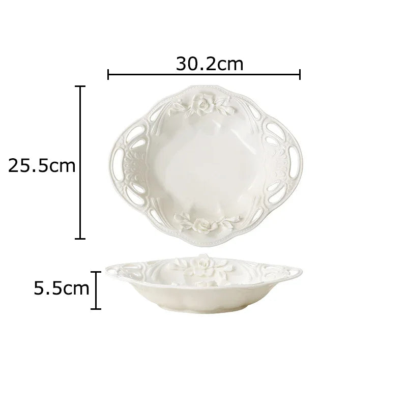 Afralia™ Rose Floral Ceramic Cup&Saucer Set for Elegant Dining and Coffee Enjoyment