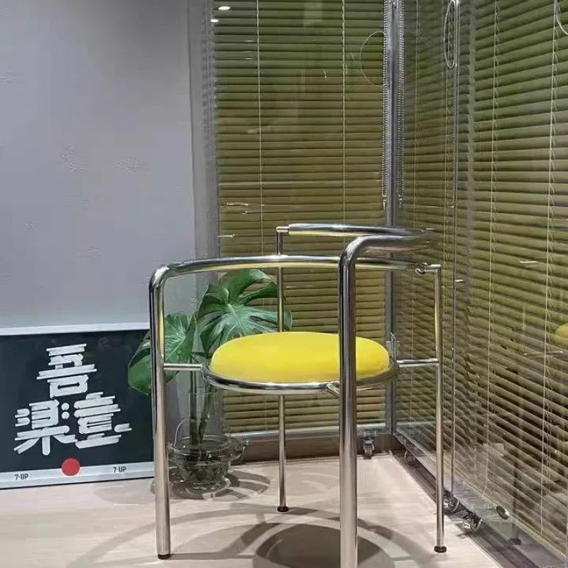 Afralia™ Stainless Steel Modern Living Room Chair Baby Dining Restaurant Hotel Furniture