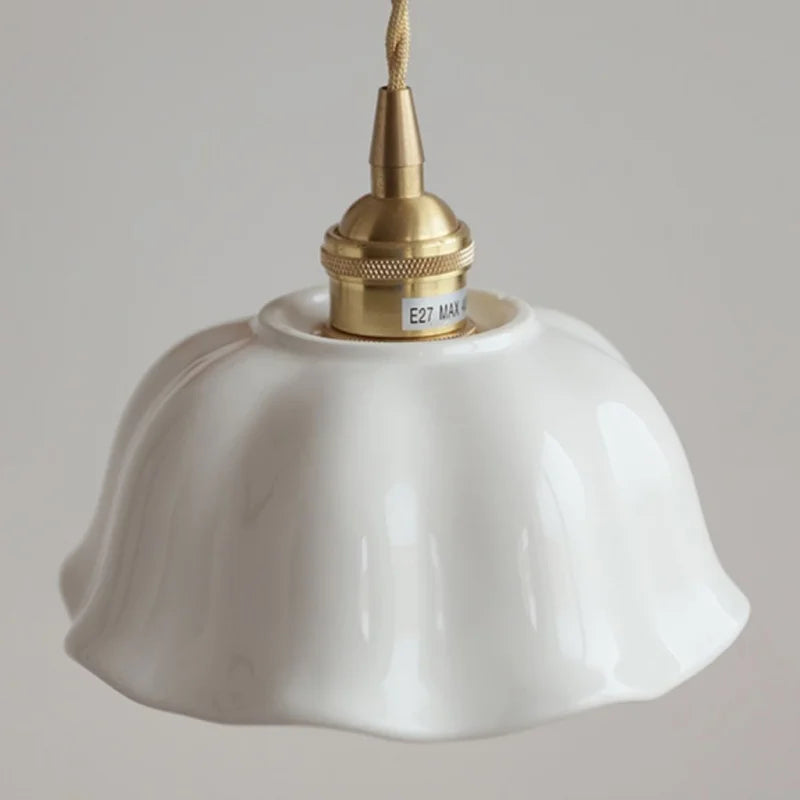 Afralia™ Ceramic LED Pendant Lamp with Adjustable Copper Socket - Nordic Modern Home Decor