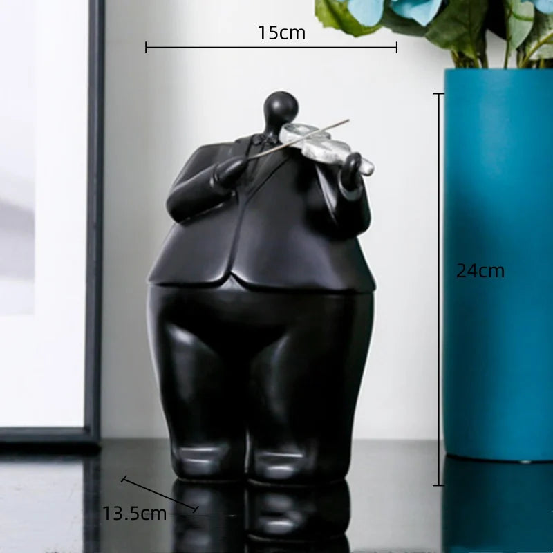 Afralia™ Human Figure Sculpture Musical Instrument Band Character Home Decoration