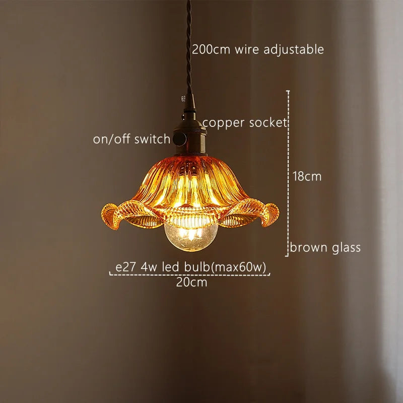 Afralia™ Green Stripe Glass Pendant Lamp Fixture for Home Decor & Kitchen Lighting